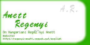 anett regenyi business card